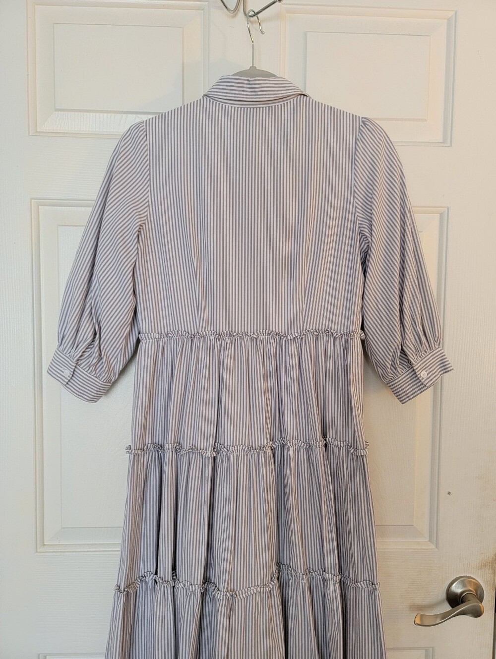Dainty Jewells Tiered Maxi Shirt Dress With Embroidered Bodice - Picture 5 of 7